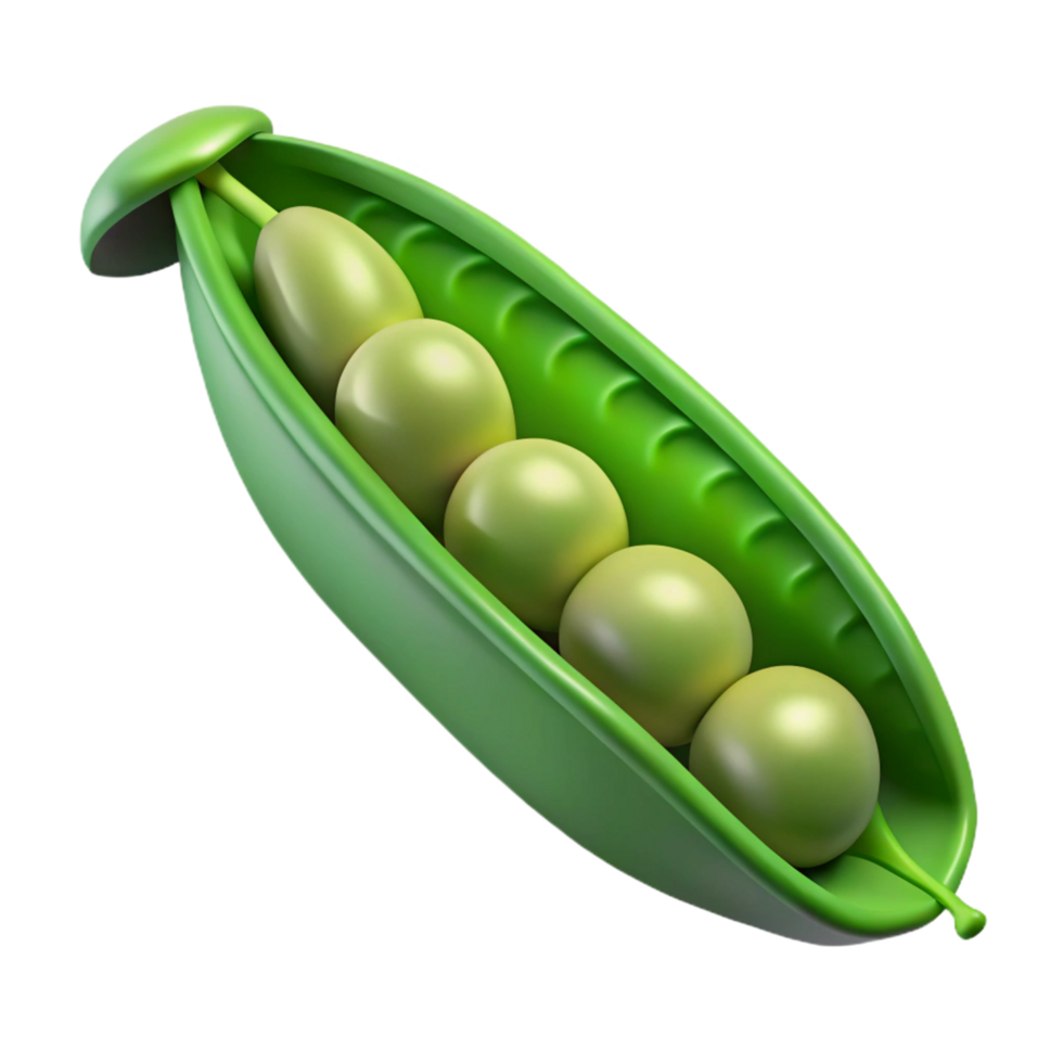 wonderful creative Green pea pod open with peas visible professional png