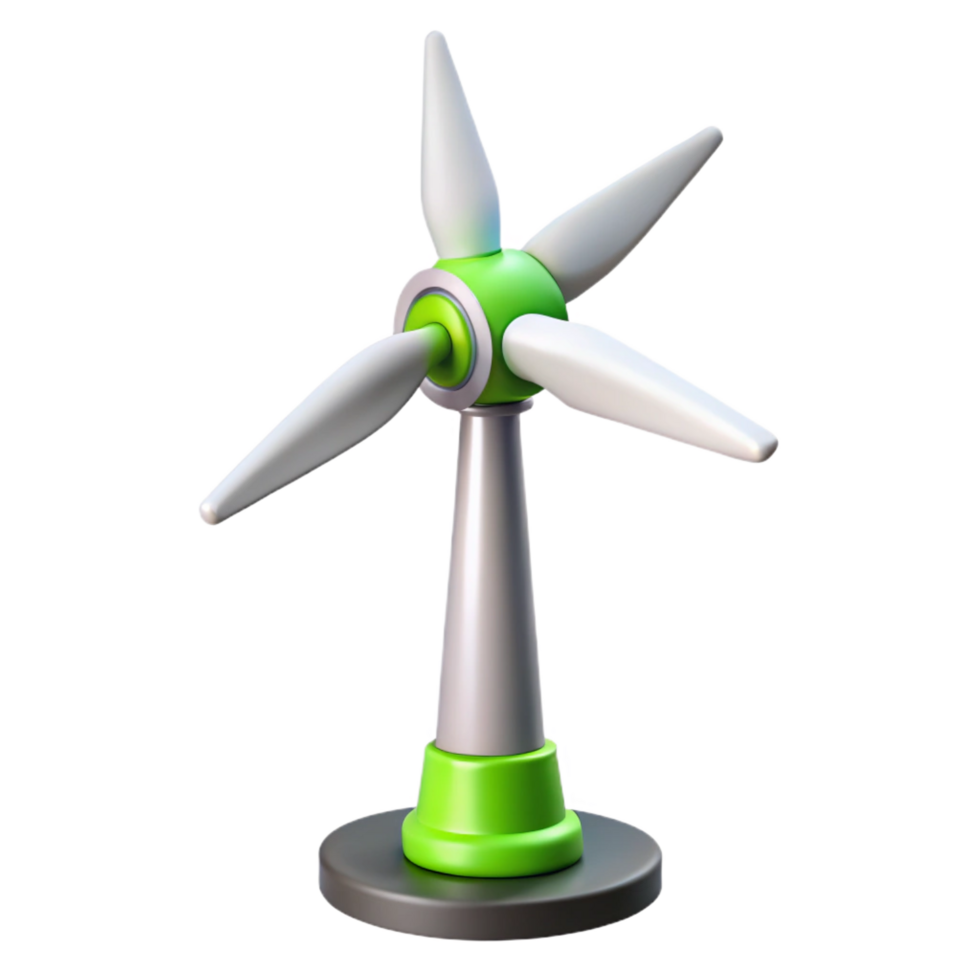 impressive rustic Wind turbine, renewable energy source detailed png