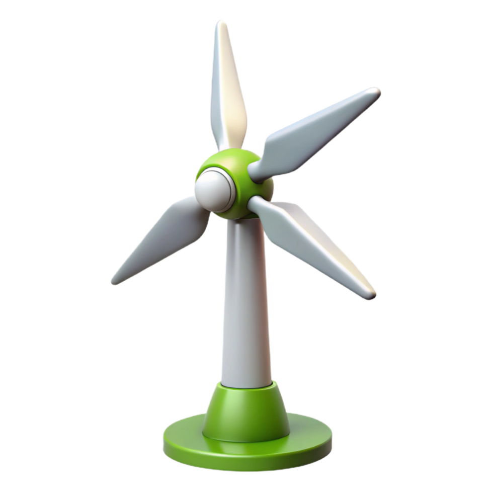serene minimalist Wind turbine, renewable energy source high quality png