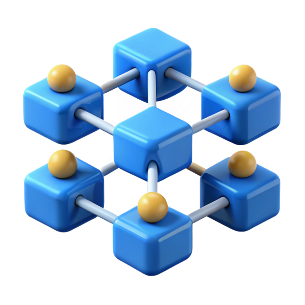 stunning abstract Blockchain technology, network nodes professional png