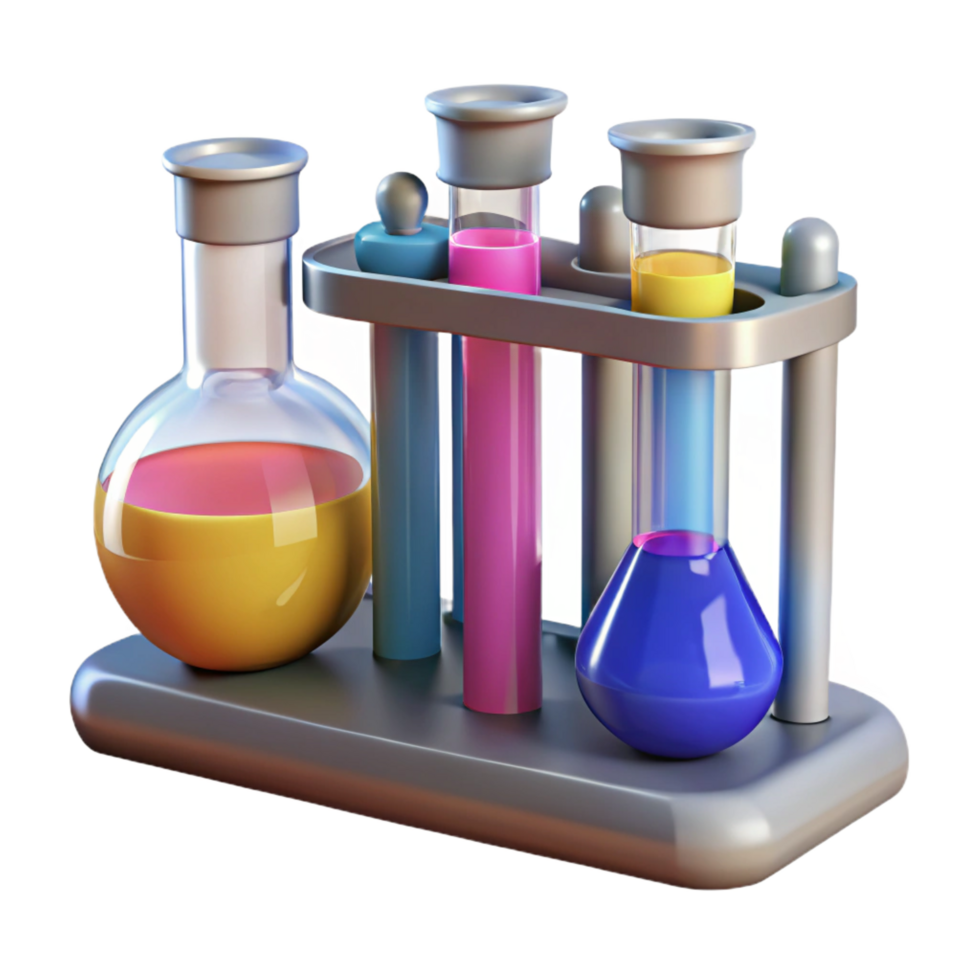 serene abstract Laboratory equipment, test tubes authentic png