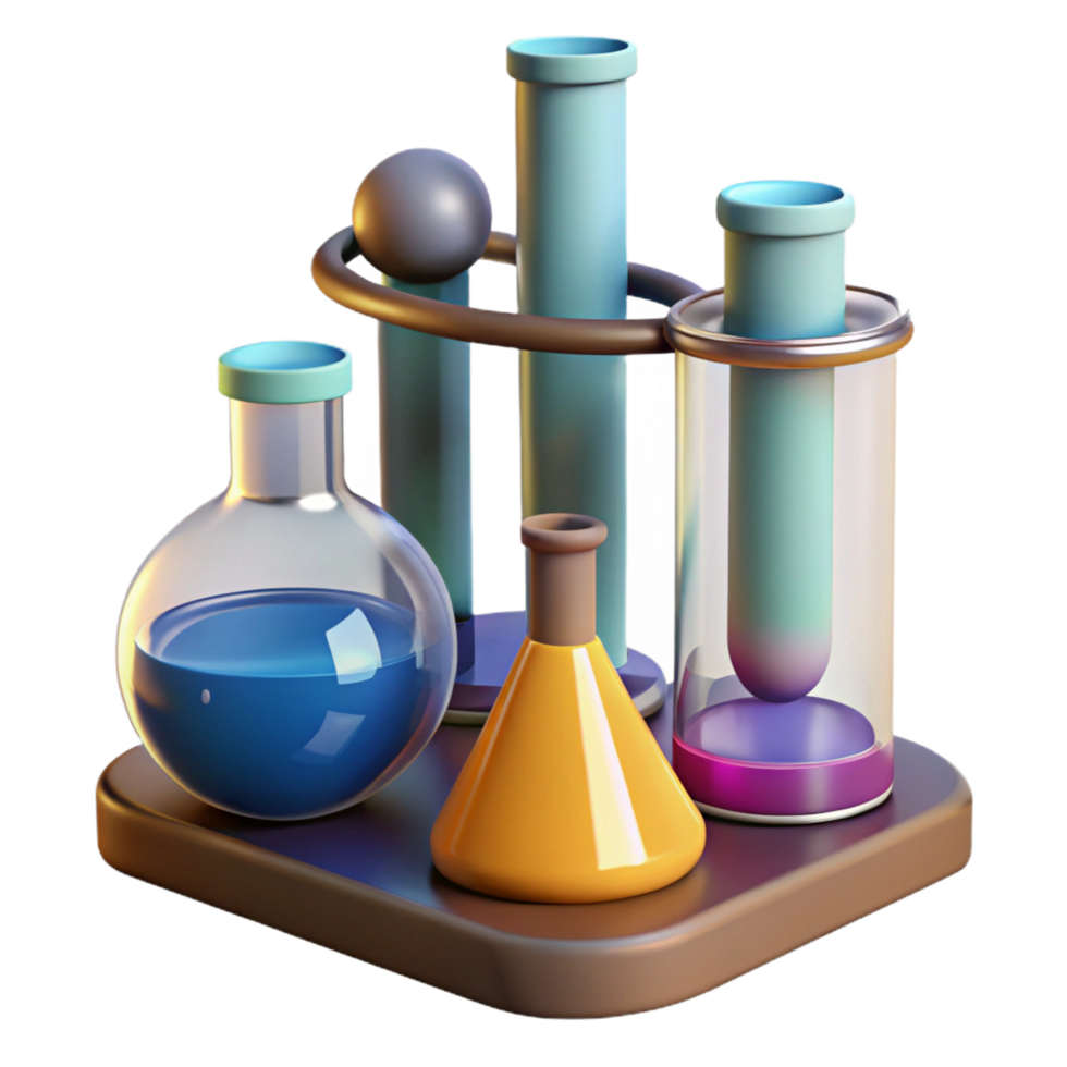 beautiful modern Laboratory equipment, test tubes authentic png