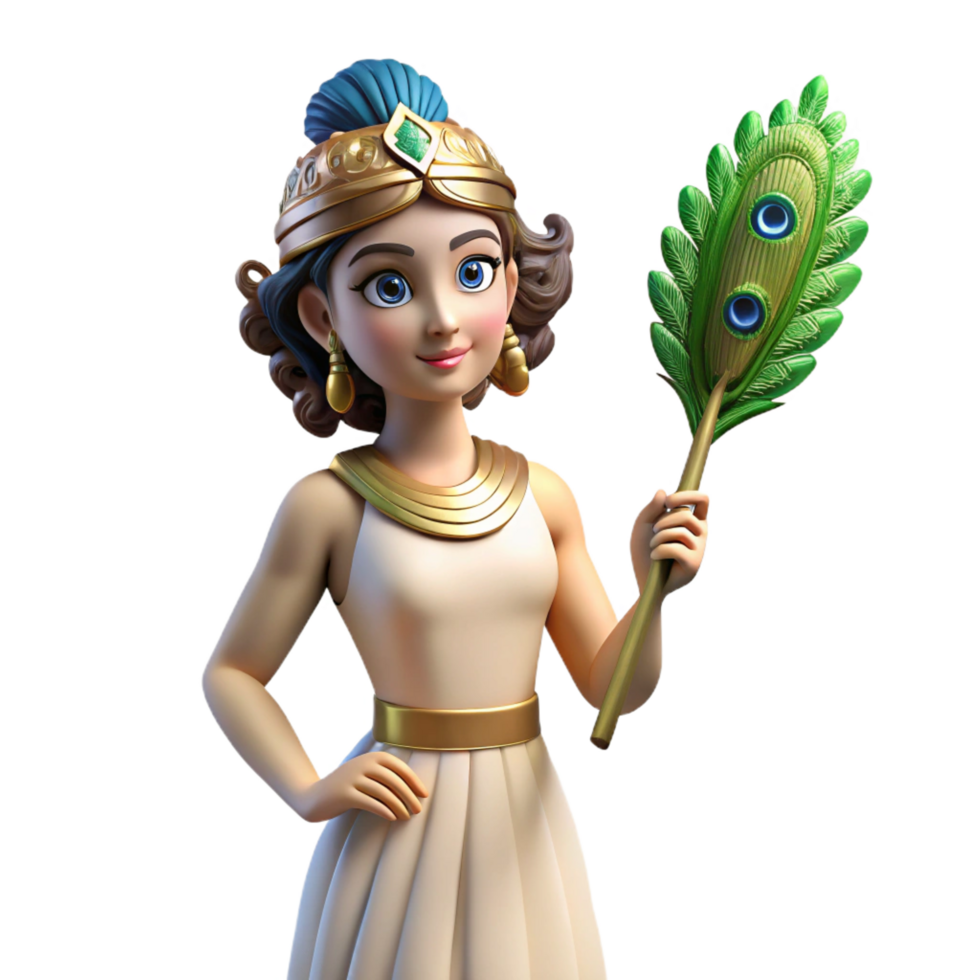 extraordinary vintage Hera, Greek goddess, with a peacock feather genuine png