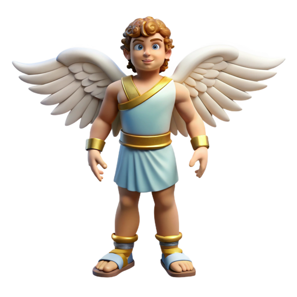 wonderful contemporary Hermes, messenger god, wearing winged sandals authentic png