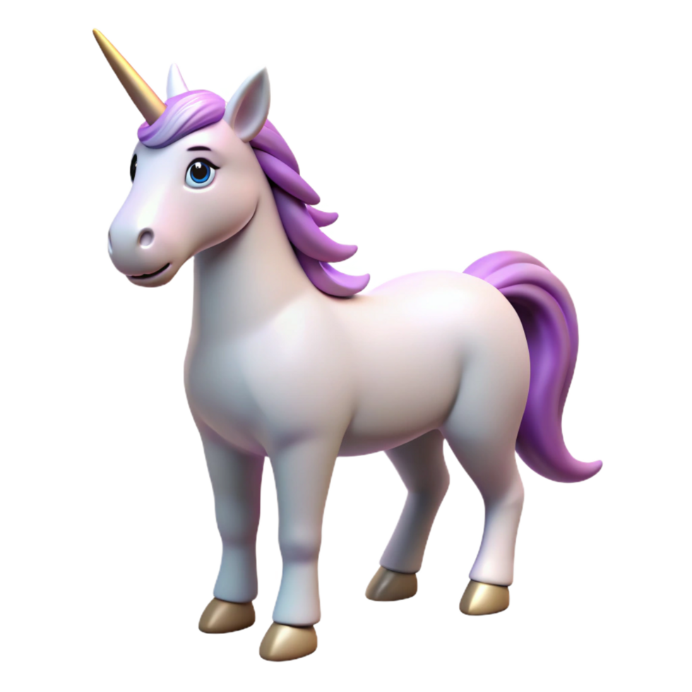 extraordinary contemporary Unicorn, mythical horse with a single horn detailed png
