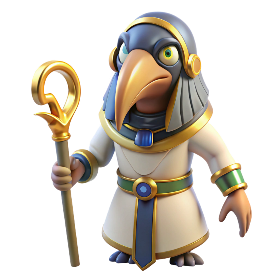magnificent artistic Thoth, Egyptian god of writing and knowledge, with an ibis head high resolution png