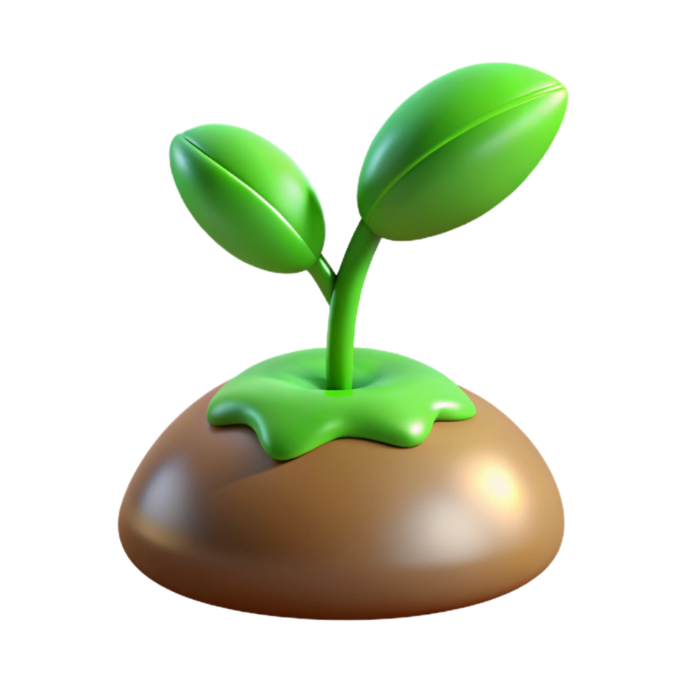 dramatic contemporary Green sprout emerging from seed detailed png