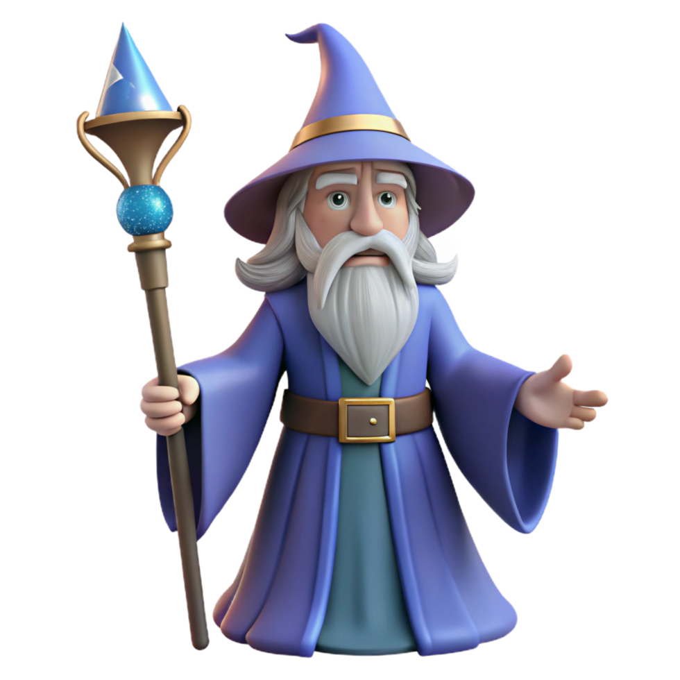 impressive contemporary Merlin, wizard from Arthurian legend authentic png