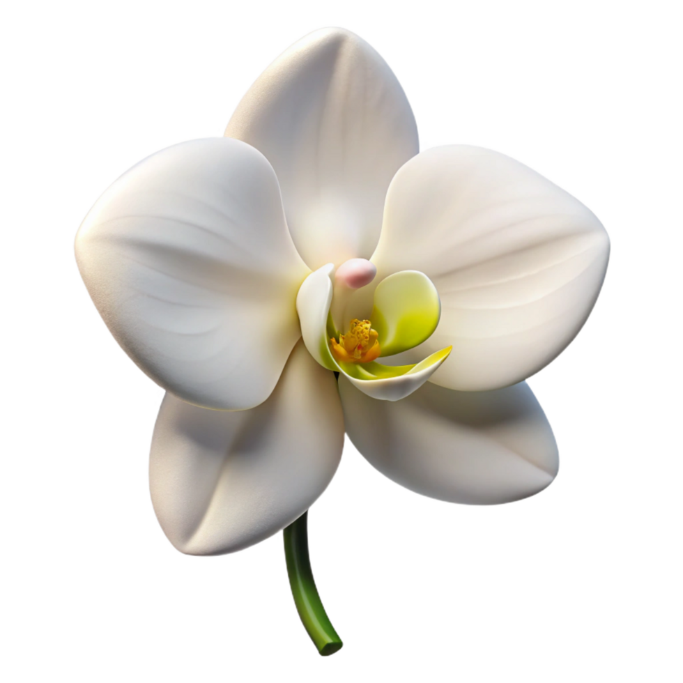 beautiful minimalist Single white orchid flower authentic png