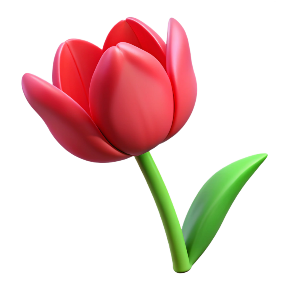 serene artistic Single red tulip flower high quality png