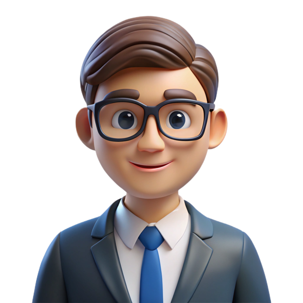 magnificent contemporary Businessman, tie and glasses, professional png