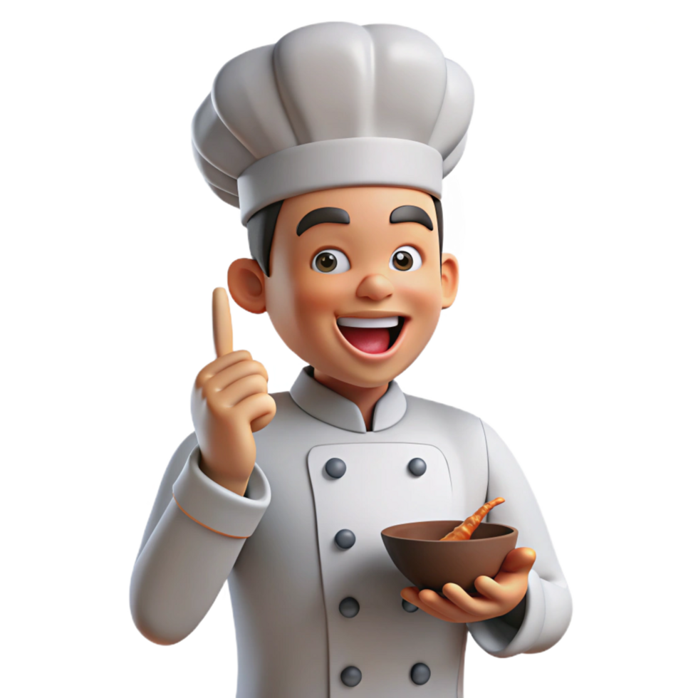 serene minimalist Chef, tasting food, satisfied expression, original png