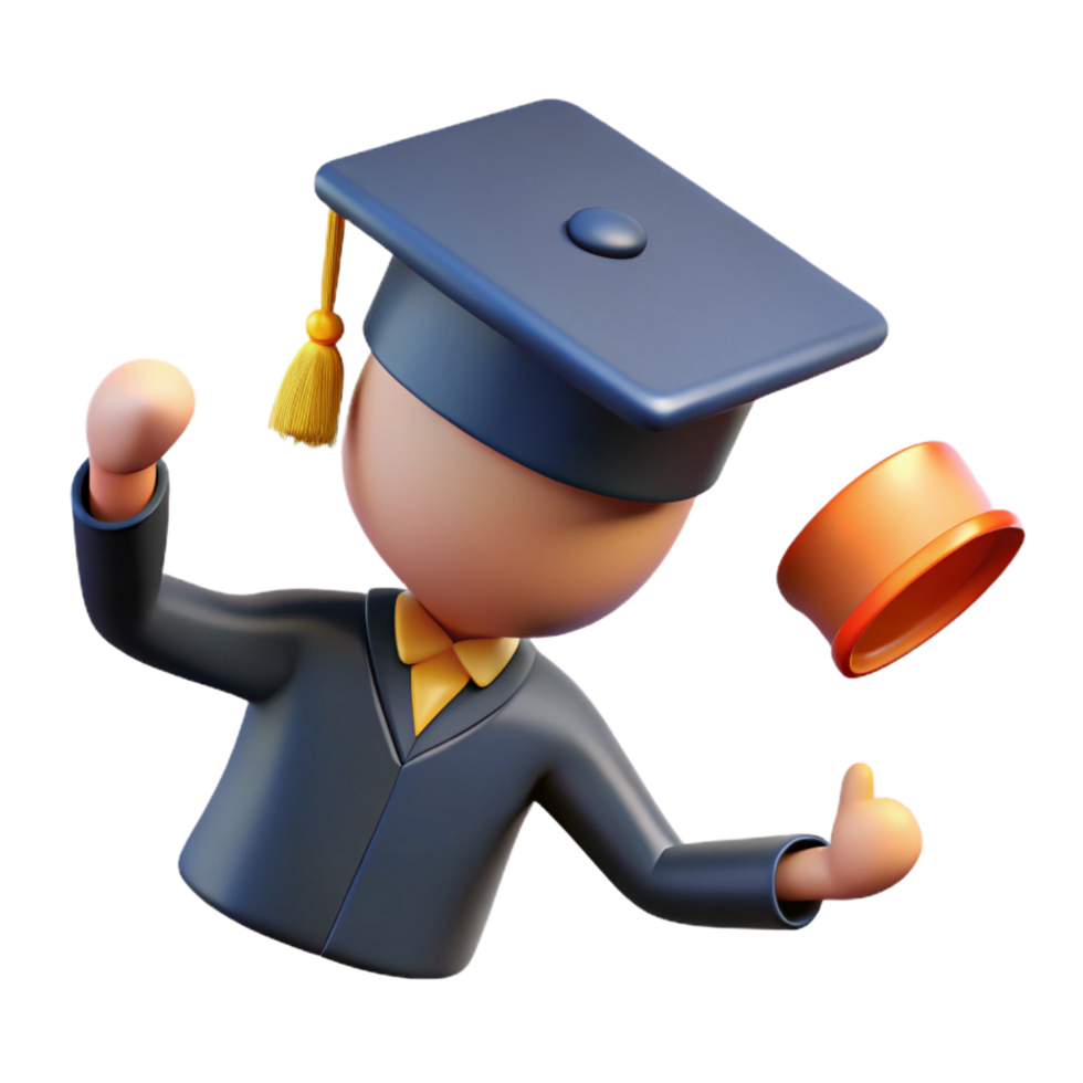 dramatic classic Graduate, throwing graduation cap, exclusive png