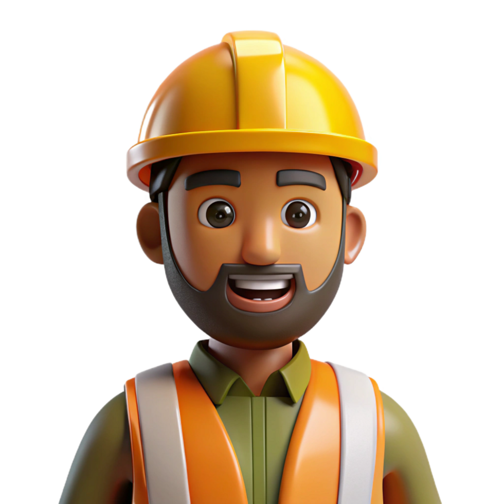 vibrant artistic Construction worker, wearing safety vest, focused expression, original png