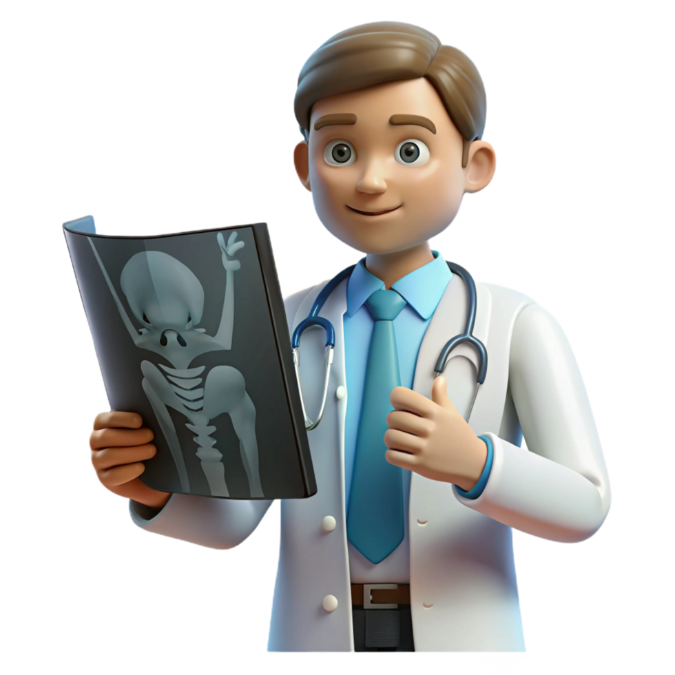 wonderful traditional Doctor, examining x-ray, concerned look, genuine png