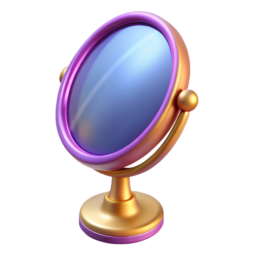 stunning contemporary A single, magic mirror, reflecting a distorted image authentic png