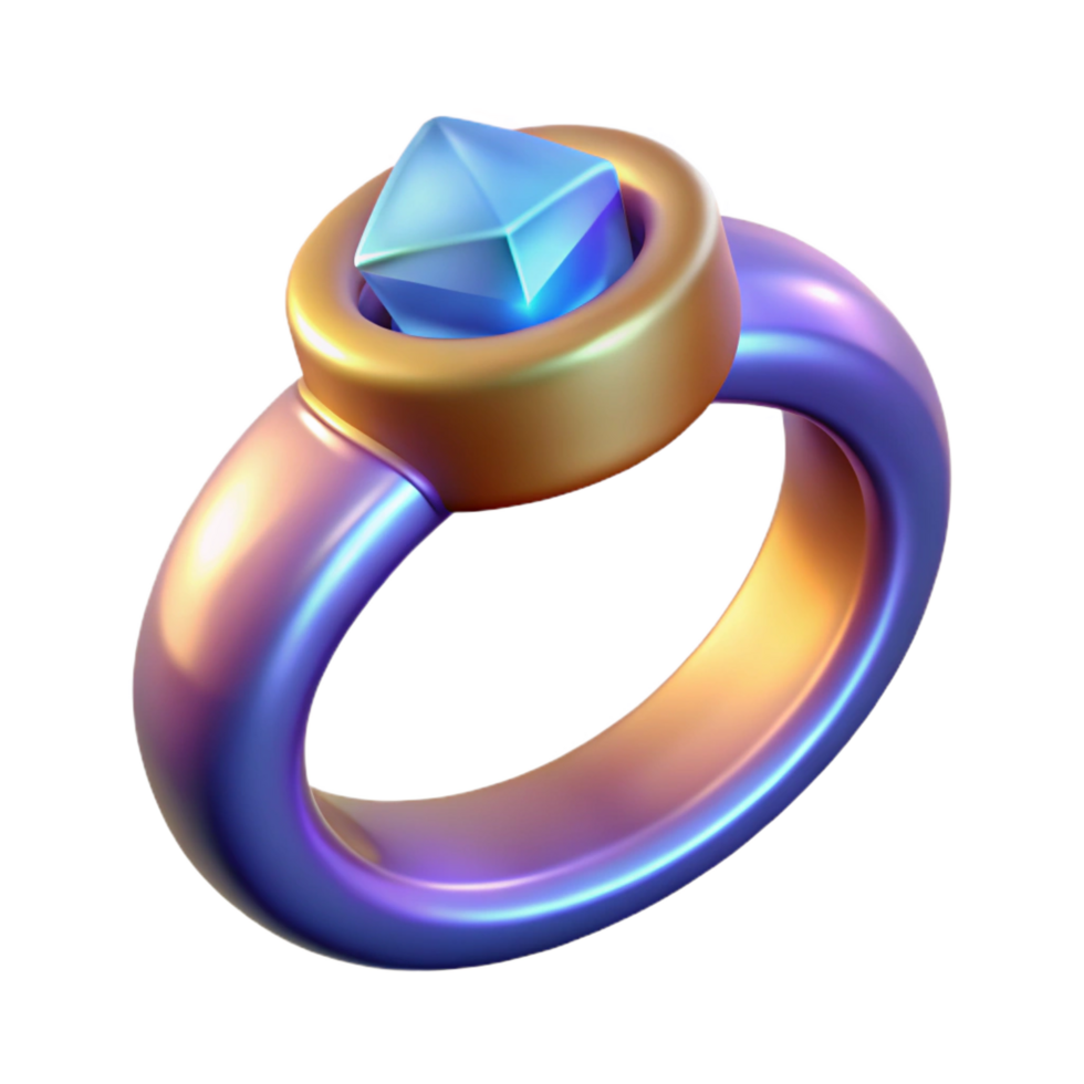 beautiful abstract A single, magical ring, inlaid with a glowing gem original png