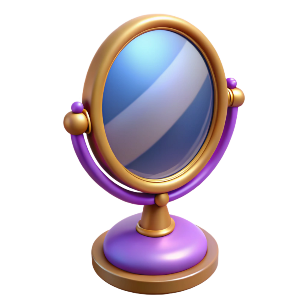 wonderful creative A single, magic mirror, reflecting a distorted image high resolution png