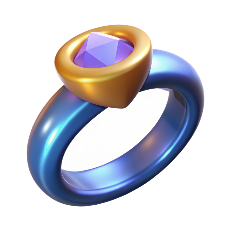 wonderful vintage A single, magical ring, inlaid with a glowing gem exclusive png