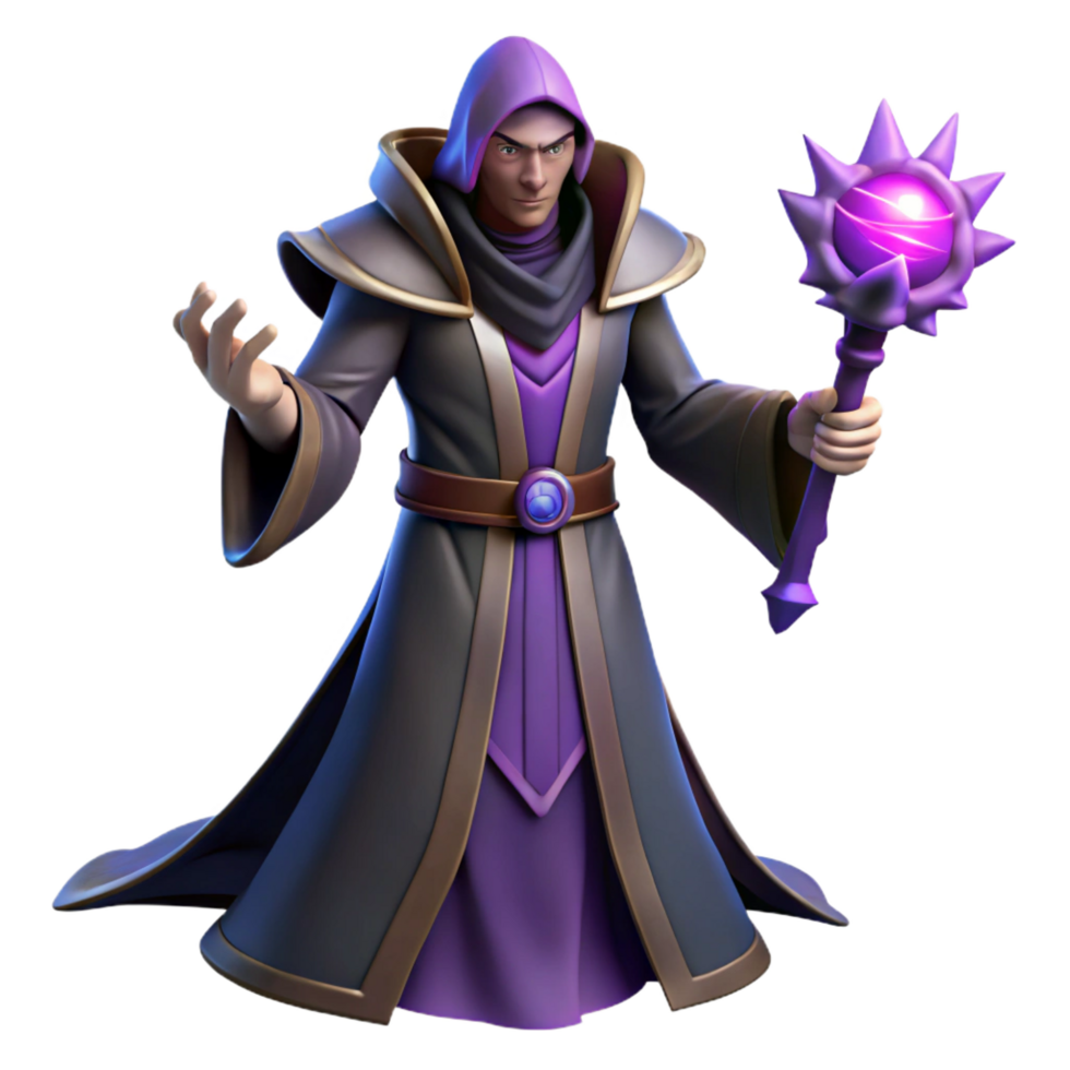 extraordinary contemporary A powerful warlock, casting a dark spell genuine png