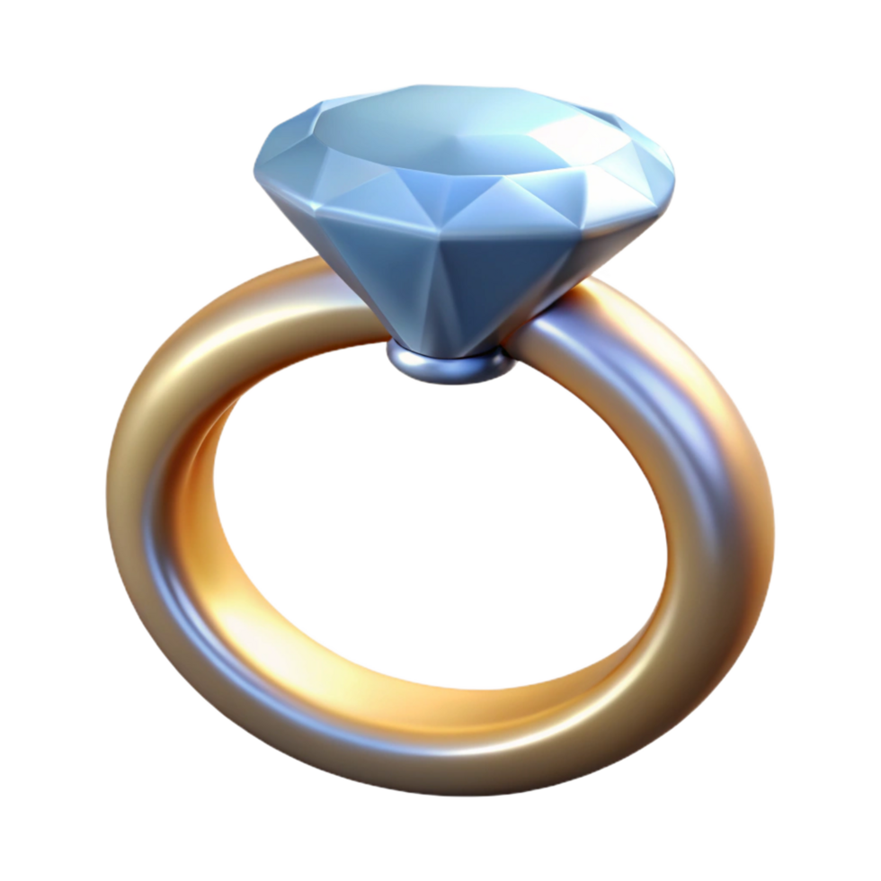 impressive vintage A diamond engagement ring, solitaire setting 4K png