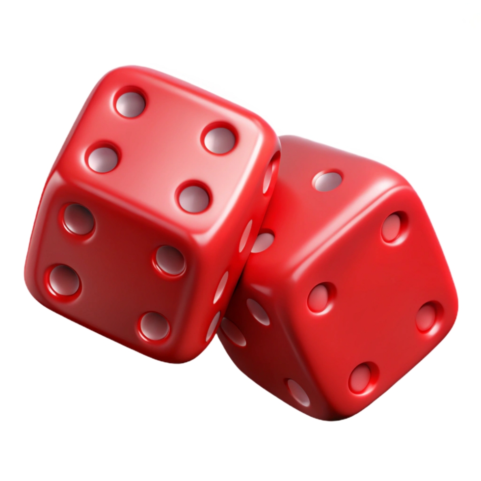 elegant minimalist A pair of red dice showing snake eyes authentic png