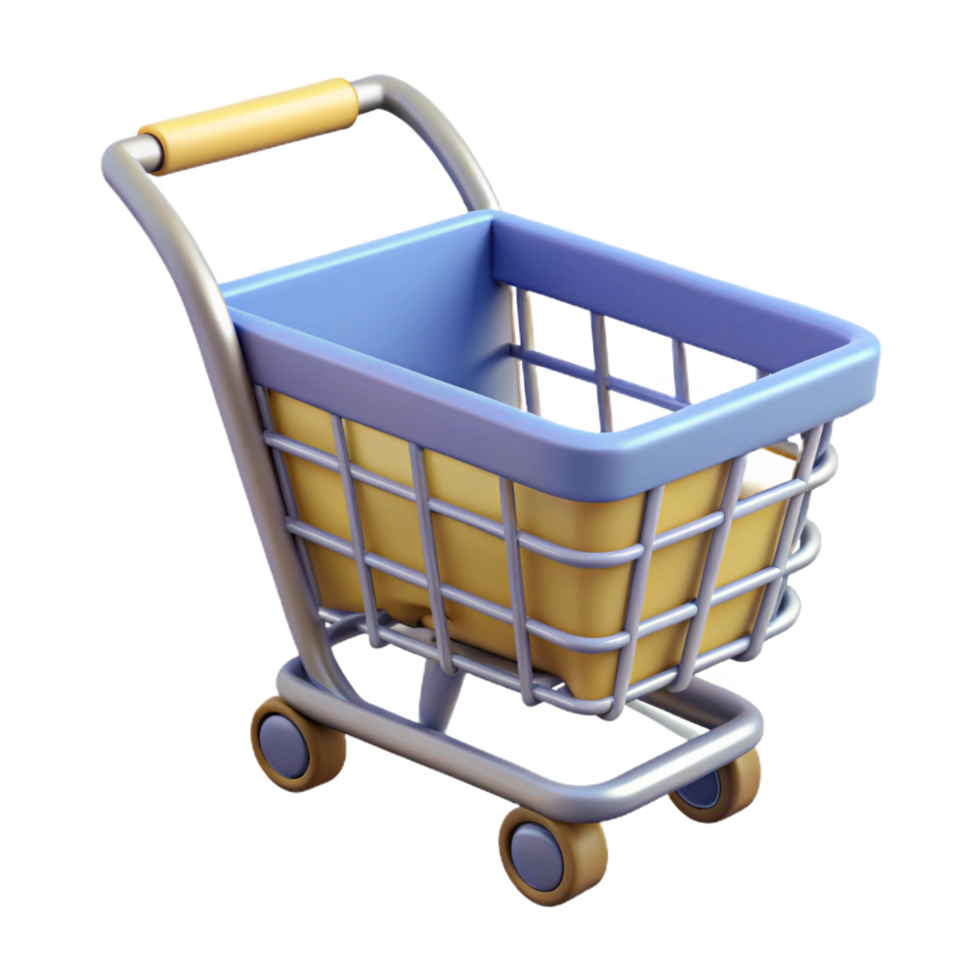 wonderful rustic A shopping cart, empty professional png