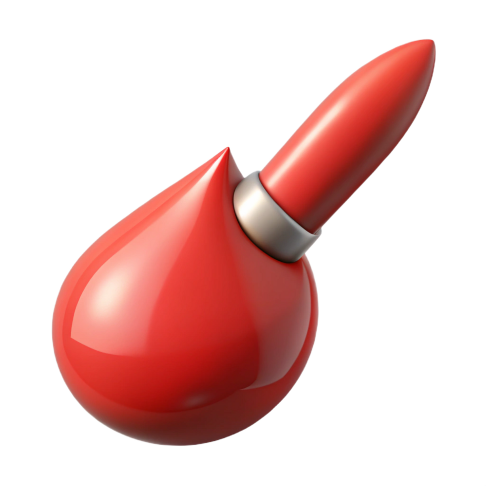 wonderful modern A paintbrush with a single drop of red paint original png