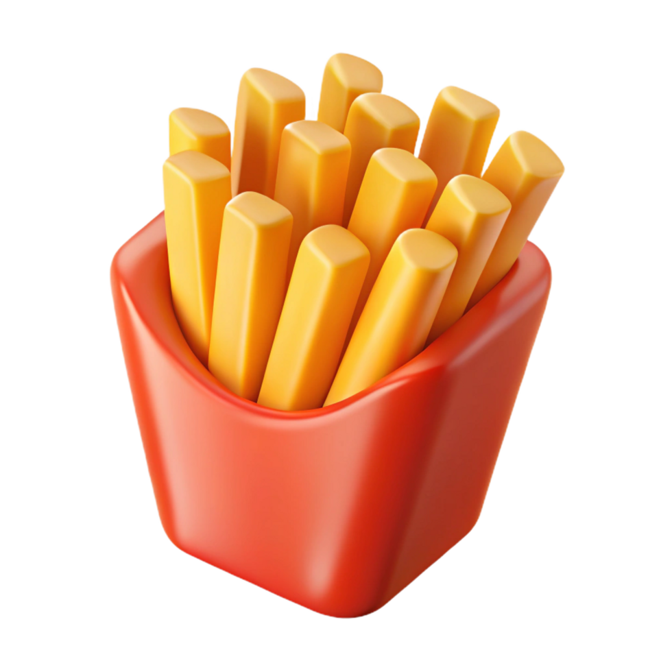serene traditional A single french fry authentic png
