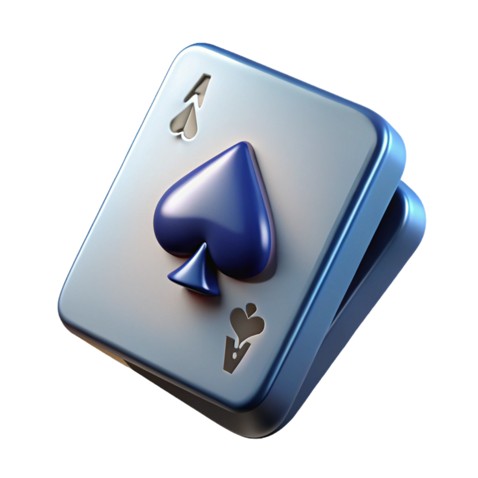 serene classic A playing card, Ace of Spades authentic png