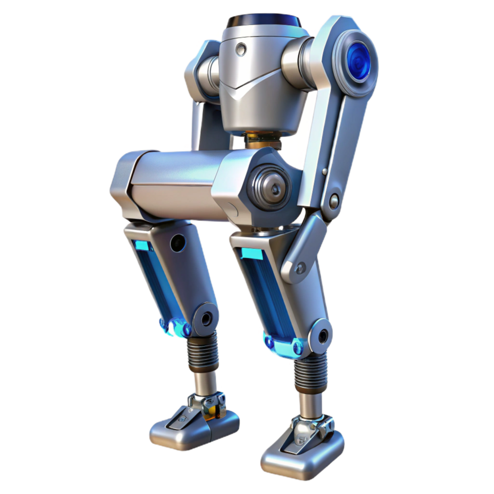 beautiful modern Advanced robotic exoskeleton leg with hydraulic actuators and sensors exclusive png