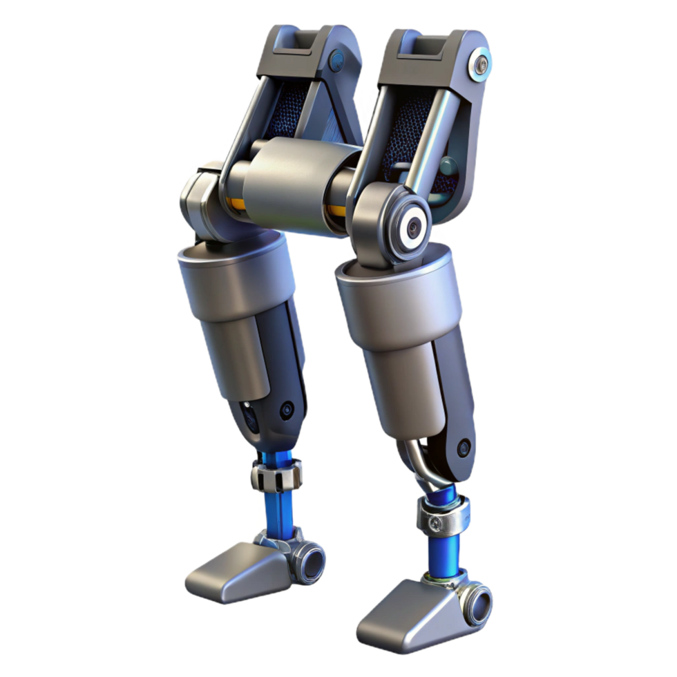 dramatic traditional Advanced robotic exoskeleton leg with hydraulic actuators and sensors genuine png