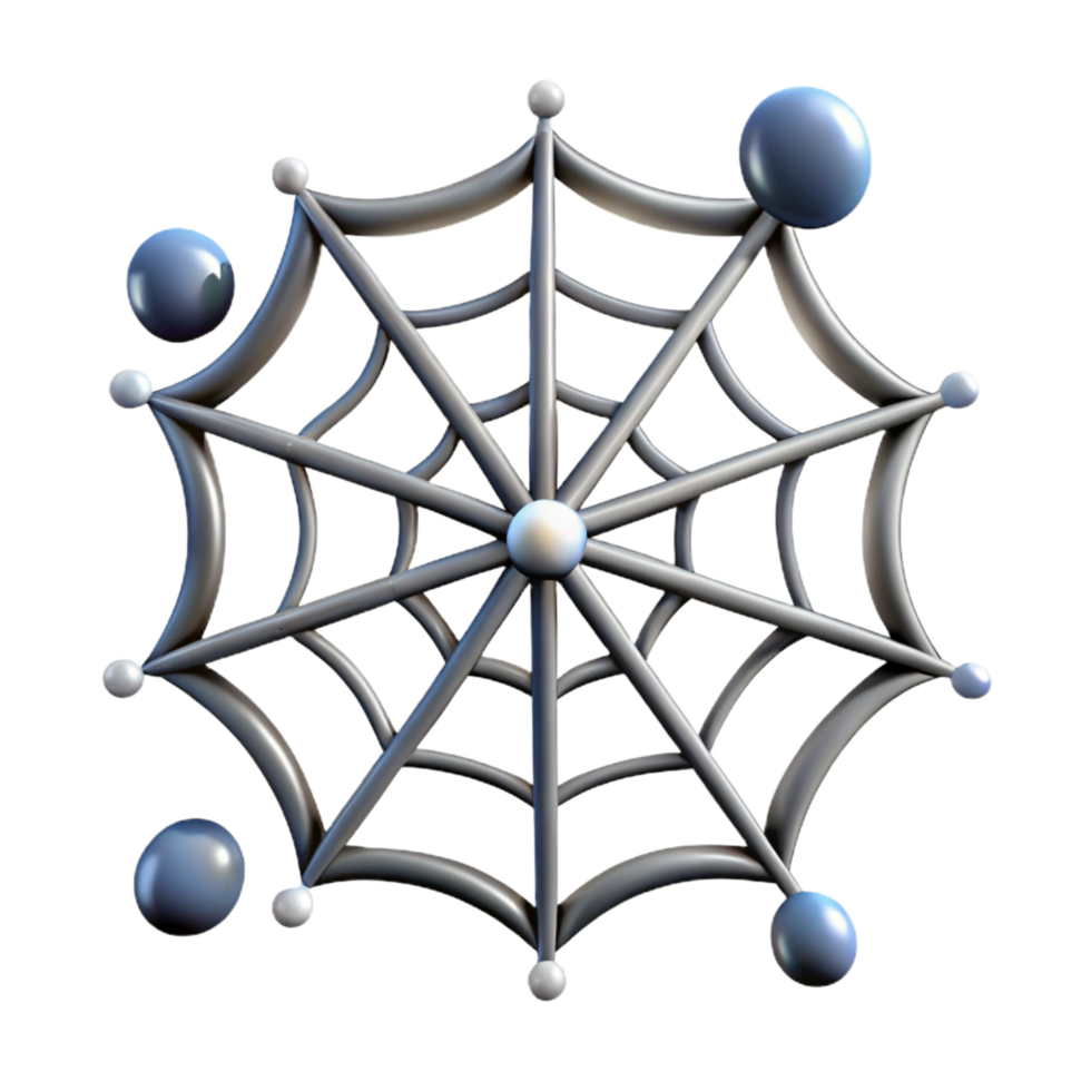elegant rustic Spider web with dew drops high quality png