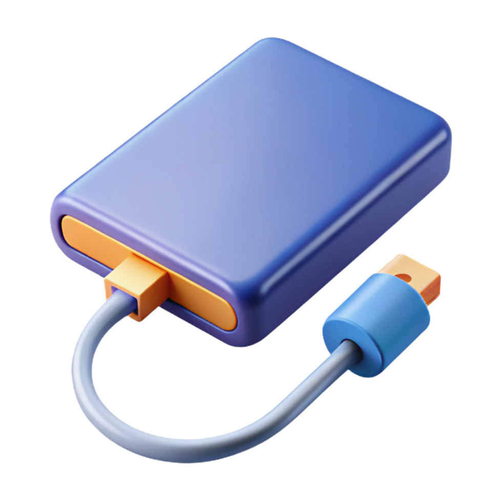 magnificent abstract External hard drive with USB cable professional png