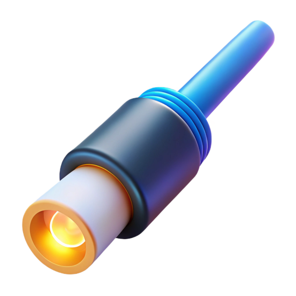 elegant vintage Fiber optic cable with glowing end high quality png