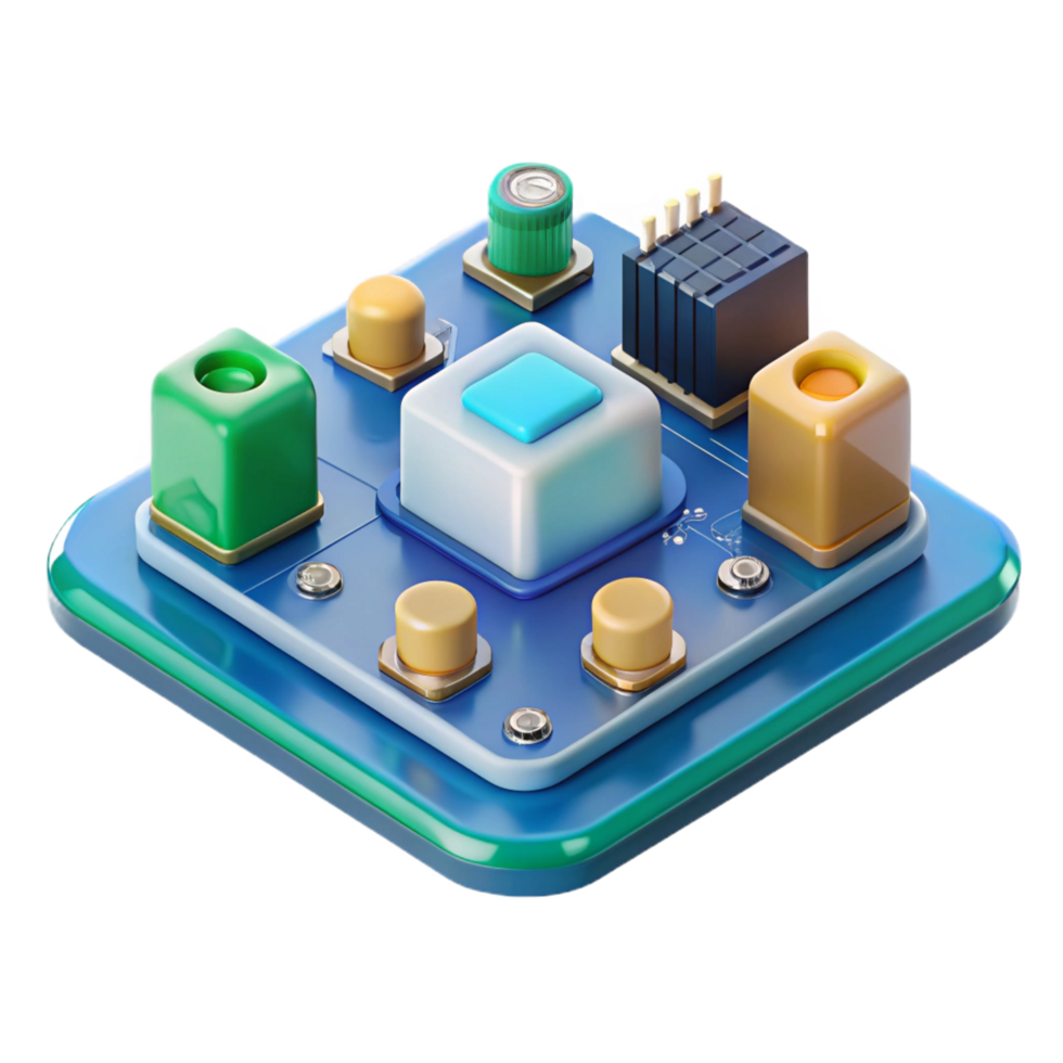 impressive rustic Circuit board with components high quality png