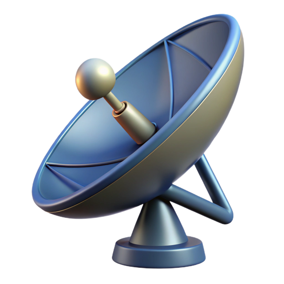 elegant vintage Satellite dish pointed towards the sky premium png