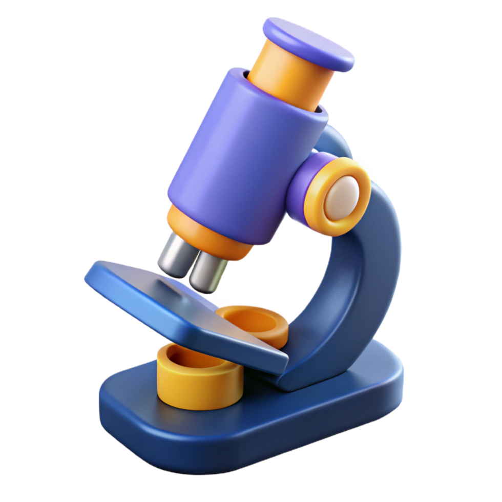 beautiful minimalist Microscope with slide holder 4K png
