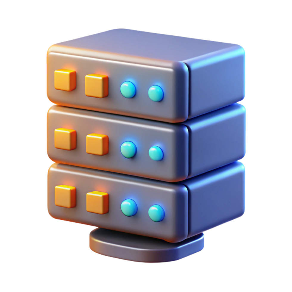 elegant artistic Server rack with blinking lights high quality png