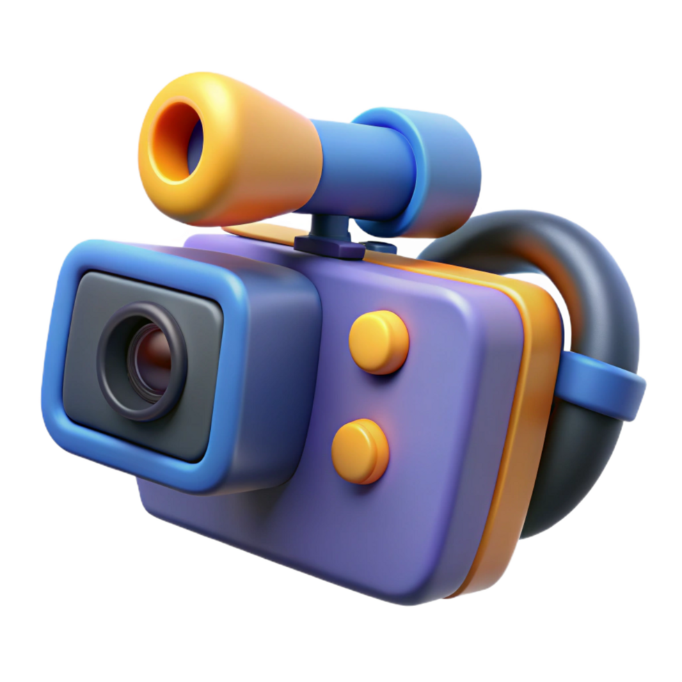 magnificent vintage Camcorder with external microphone premium png