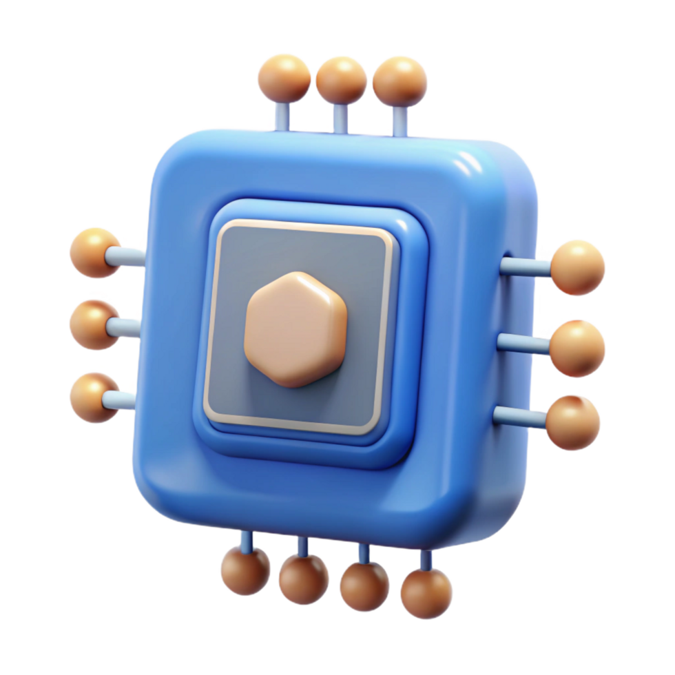 vibrant creative Artificial intelligence chip with neural network professional png