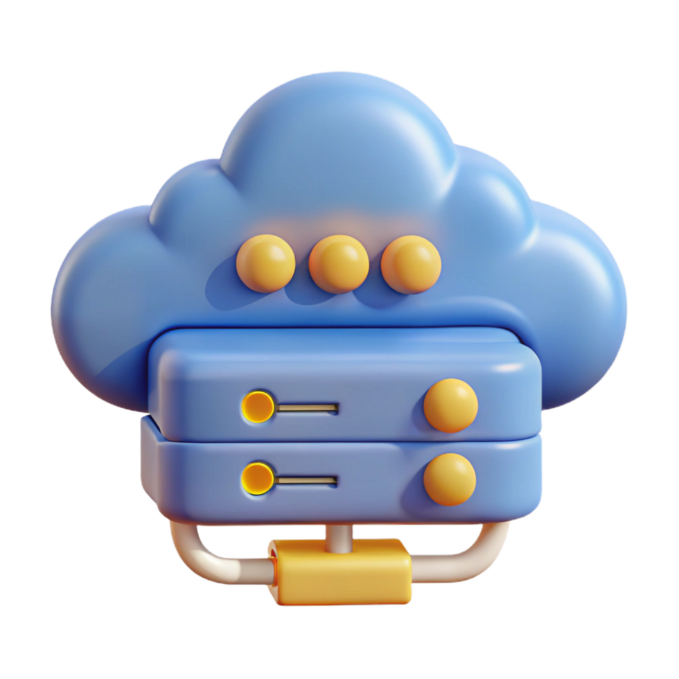 elegant contemporary Cloud computing server icon with data streams genuine png