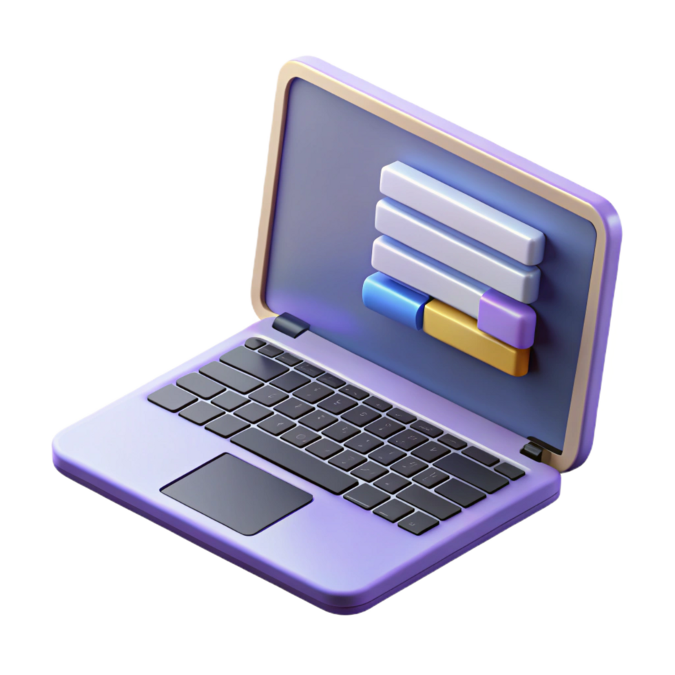 extraordinary vintage Laptop computer with coding software on screen genuine png