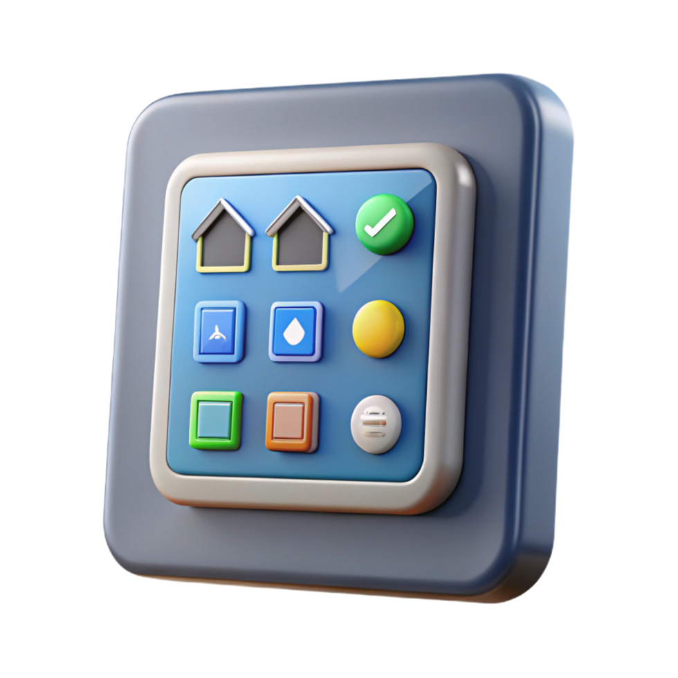 wonderful traditional Smart home control panel with touch screen 4K png