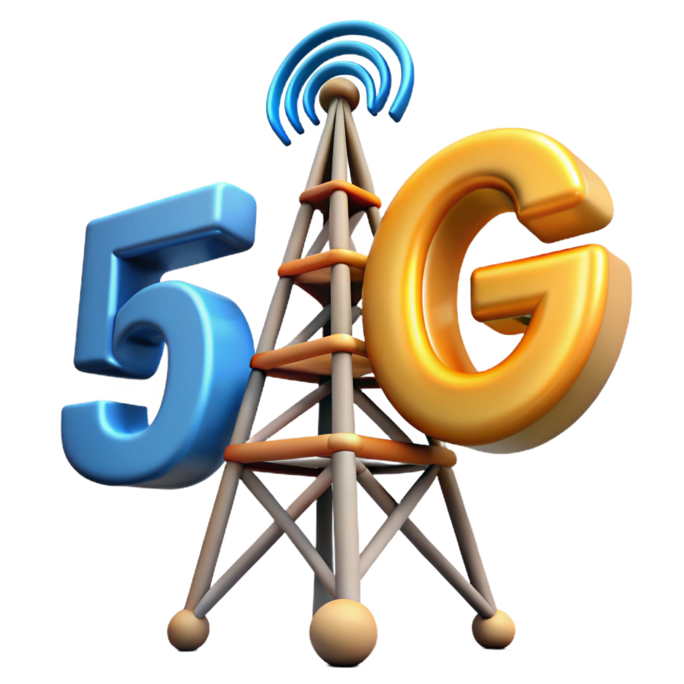 dramatic traditional 5G network tower transmitting data authentic png