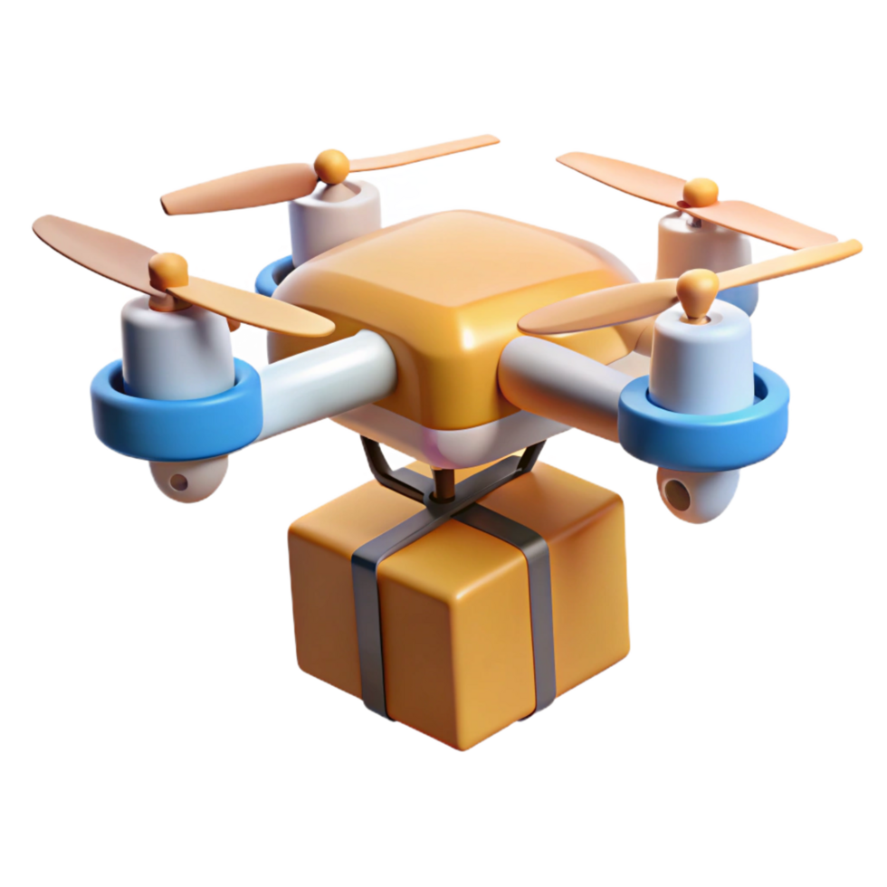 impressive creative Delivery drone carrying a package 4K png