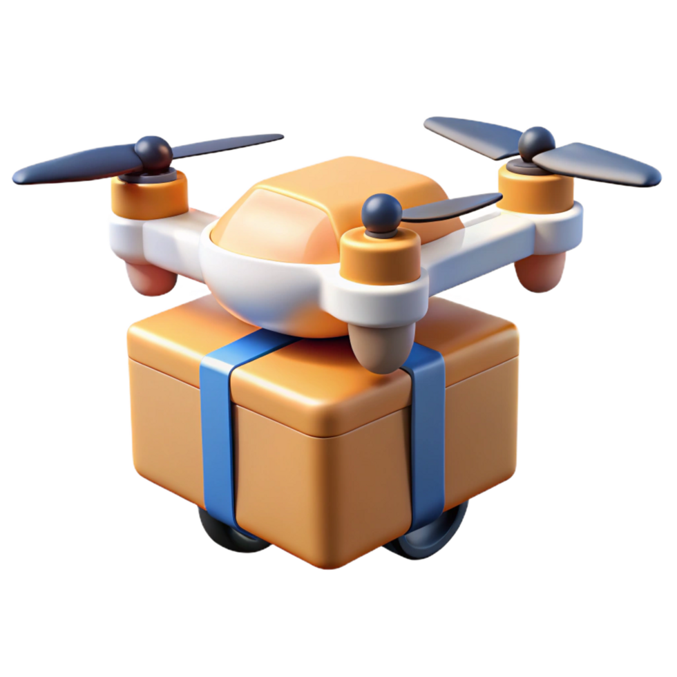 impressive abstract Delivery drone carrying a package premium png