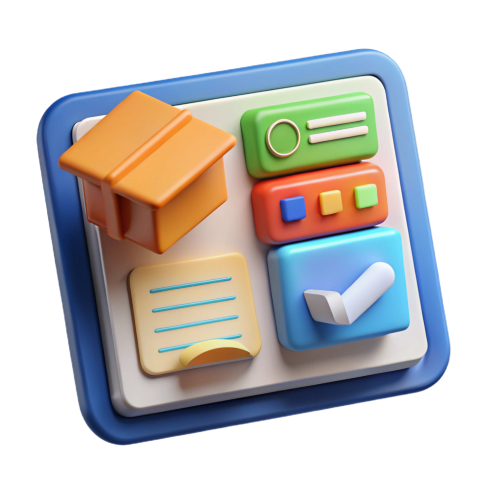 elegant abstract Educational software interface on a tablet high resolution png