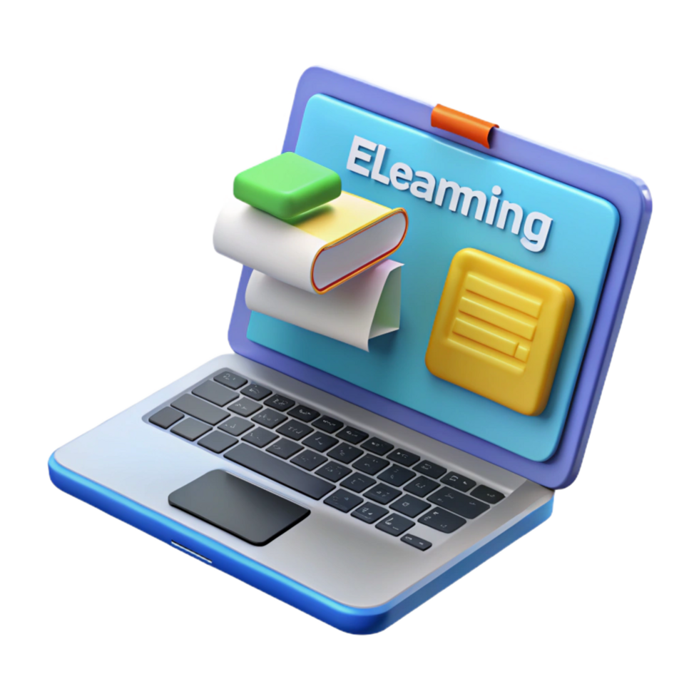 magnificent contemporary E-learning platform on a laptop screen high resolution png