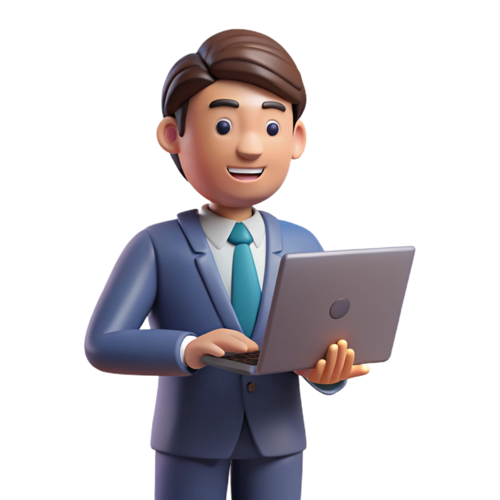elegant traditional Determined entrepreneur, laptop, authentic png